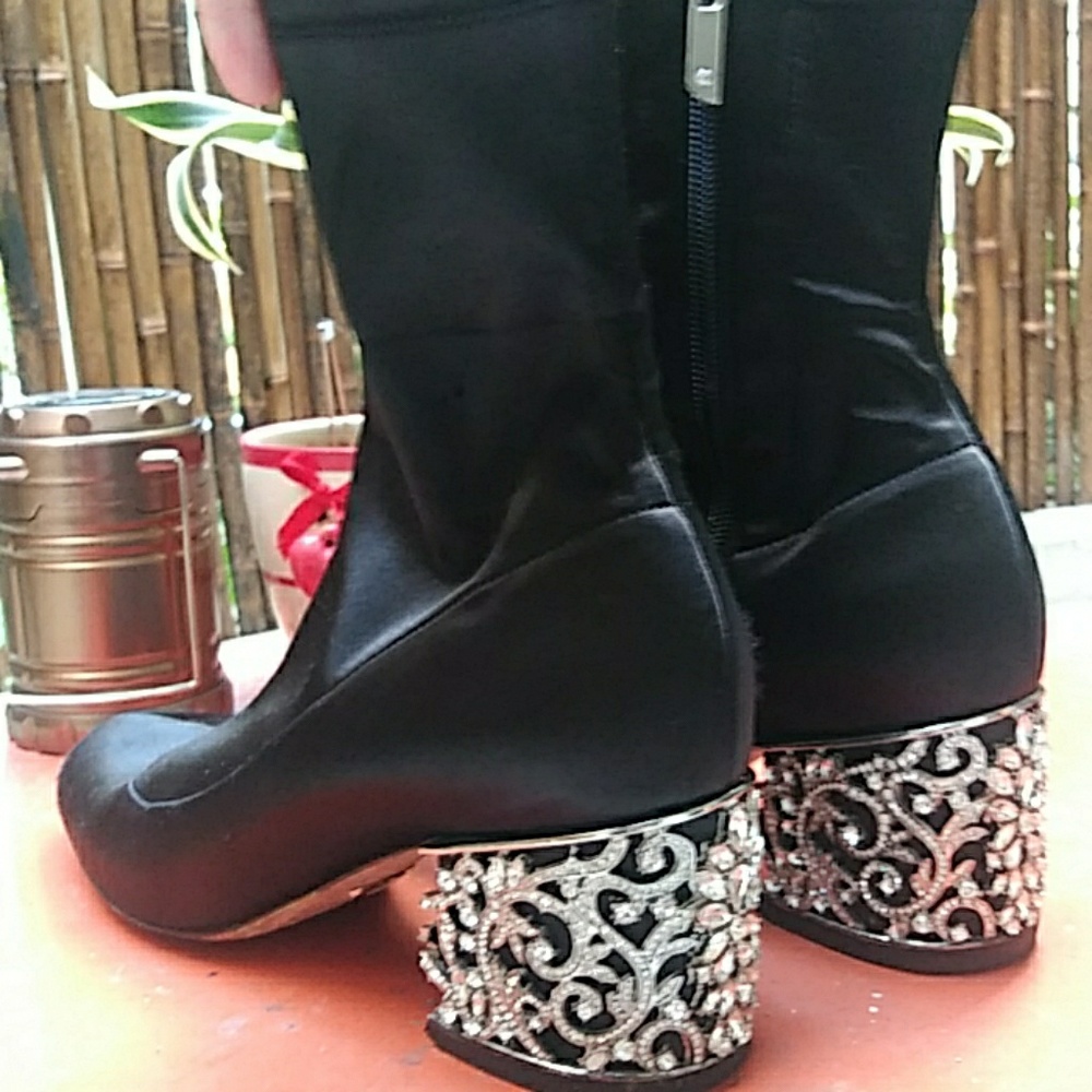 BADGLE MISCHKA SATIN BOOTS